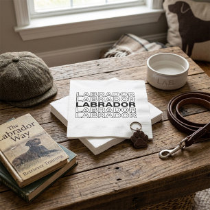 Modern Bold Labrador Typography Graphic Napkin