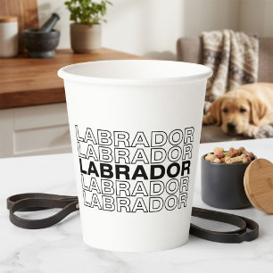 Modern Bold Labrador Typography Graphic Paper Cups
