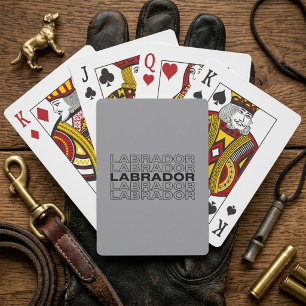 Modern Bold Labrador Typography Graphic Playing Cards
