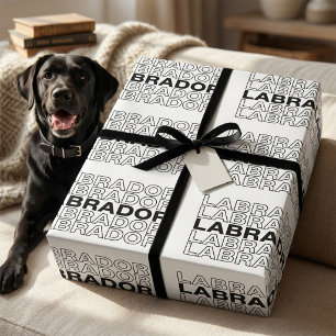 Modern Bold Labrador Typography Graphic Wrapping Paper
