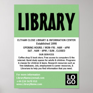 Modern Bold, Library Advertising Poster