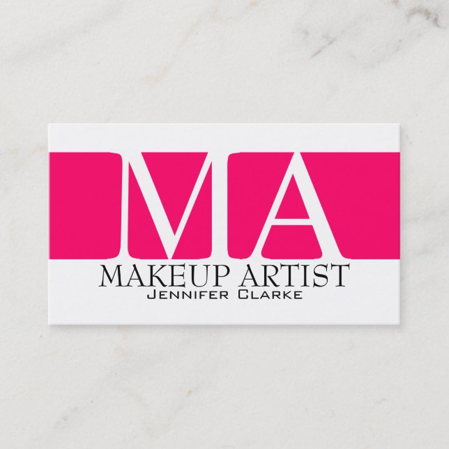Modern Bold Makeup Artist Business Cards (Front)