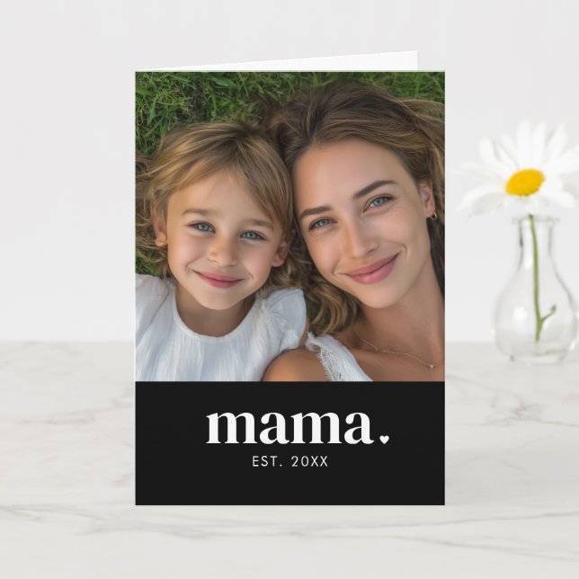 Modern Bold Mama Photo Card (Small Plant)