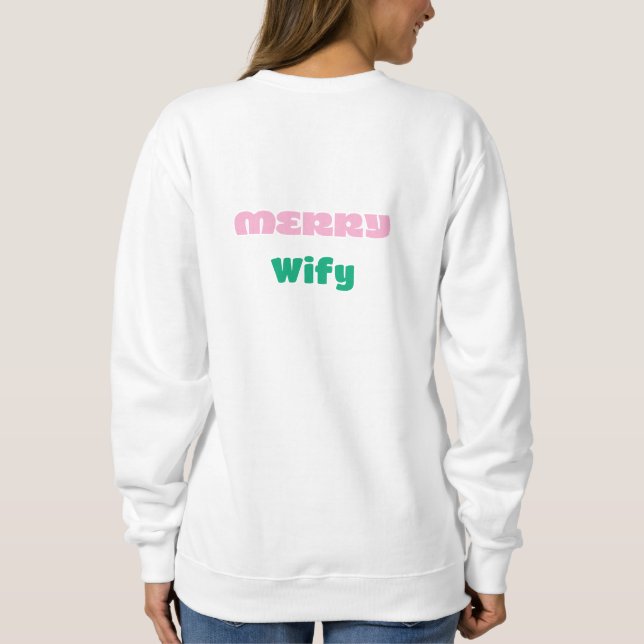 MODERN BOLD Merry Typography retro chistmas womens Sweatshirt (Back)