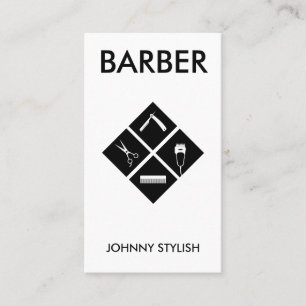 Modern bold minimalist barber business card