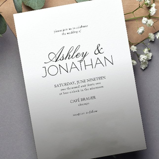 Modern Bold & Minimalist Black Wedding Invitation (Creator Uploaded)