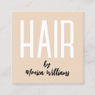 Modern bold minimalist hair salon square business card