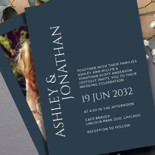 Modern Bold & Minimalist Photo Wedding Invitation