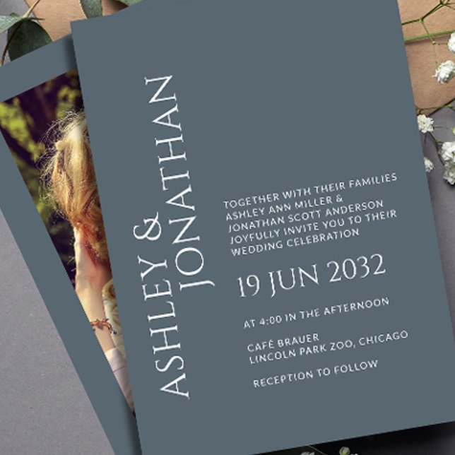 Modern Bold & Minimalist Photo Wedding Invitation (Creator Uploaded)