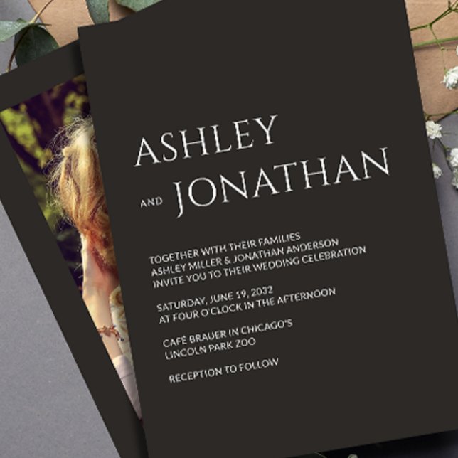 Modern Bold & Minimalist Photo Wedding Invitation (Creator Uploaded)