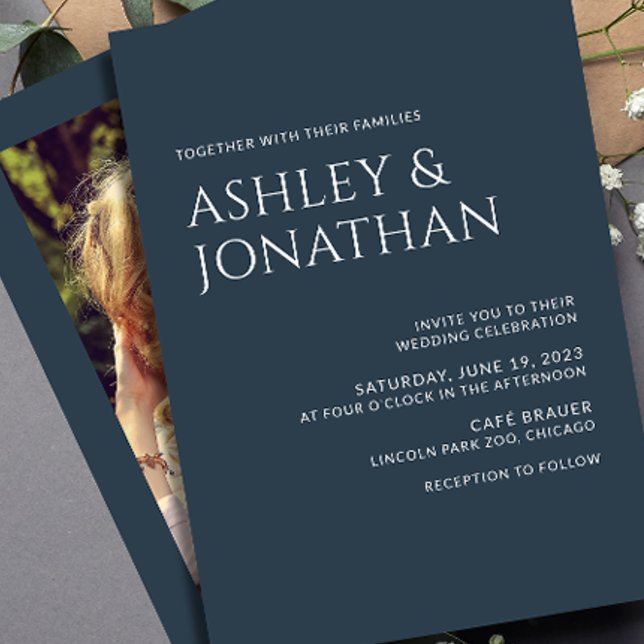 Modern Bold & Minimalist Photo Wedding Invitation (Creator Uploaded)