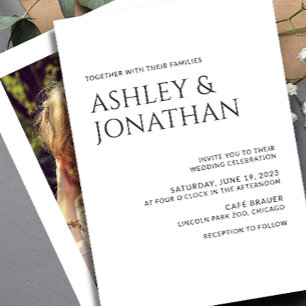 Modern Bold & Minimalist Photo Wedding Invitation