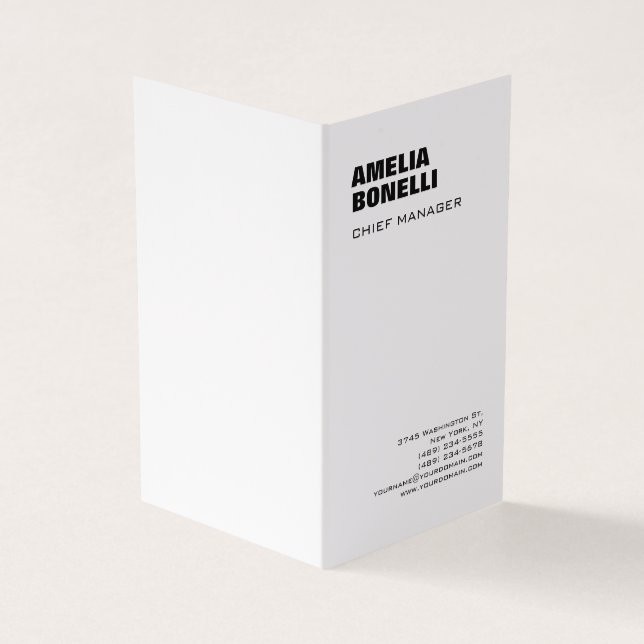 Modern Bold Minimalist Professional  Business Card (Outside)