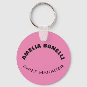 Modern Bold Minimalist Professional Feminine Pink  Key Ring