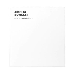 Modern Bold Minimalist Professional Name Title Notepad