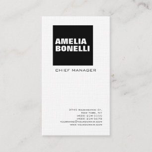 Modern Bold Minimalist Professional Premium Linen Business Card