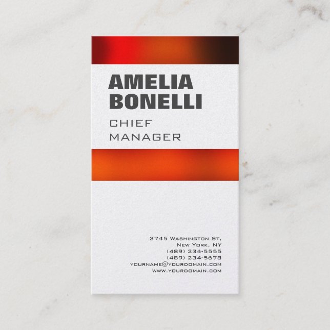 Modern Bold Minimalist Professional Premium Pearl Business Card (Front)