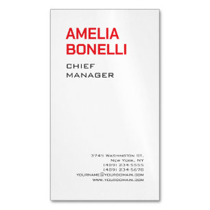 Modern Bold Minimalist Professional Standard Size Magnetic Business Card