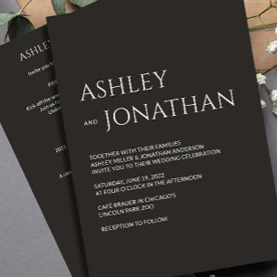 Modern Bold & Minimalist Wedding All-in-One Invitation
