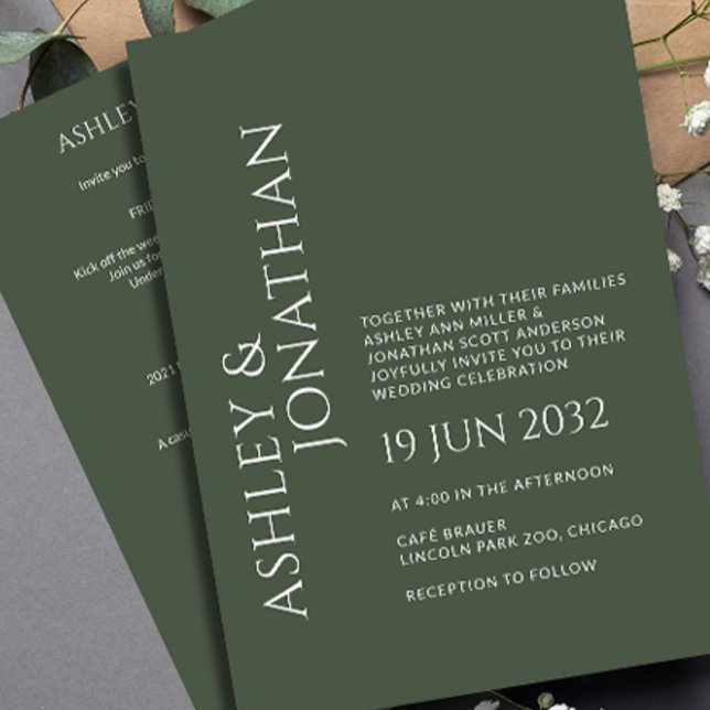 Modern Bold & Minimalist Wedding All-in-One Invitation (Creator Uploaded)