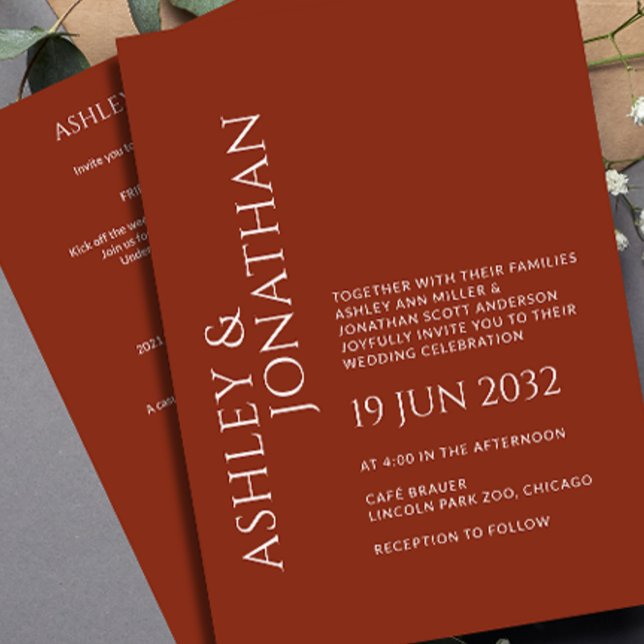 Modern Bold & Minimalist Wedding All-in-One Invitation (Creator Uploaded)