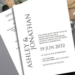 Modern Bold & Minimalist Wedding All-in-One Invitation