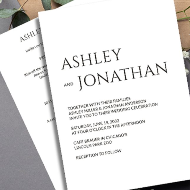 Modern Bold & Minimalist Wedding All-in-One Invitation (Creator Uploaded)