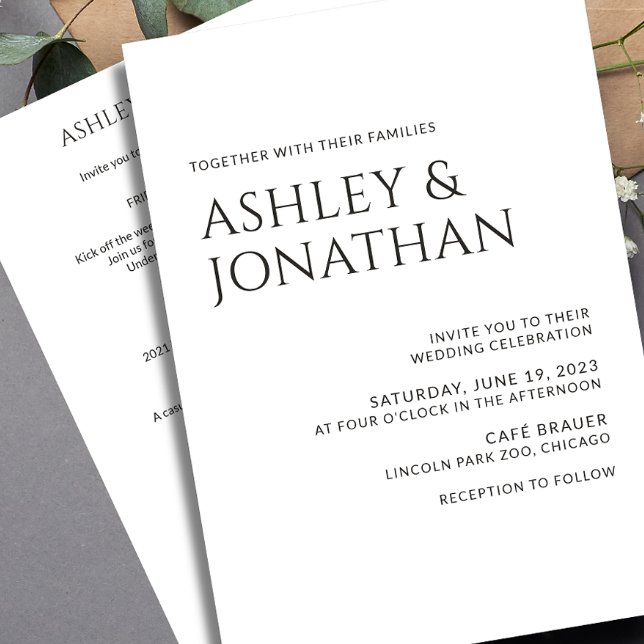 Modern Bold & Minimalist Wedding All-in-One Invitation (Creator Uploaded)