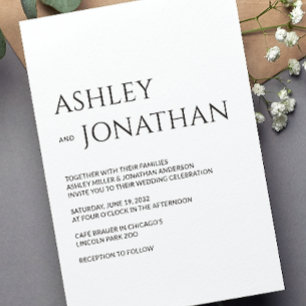 Modern Bold & Minimalist Wedding Invitation