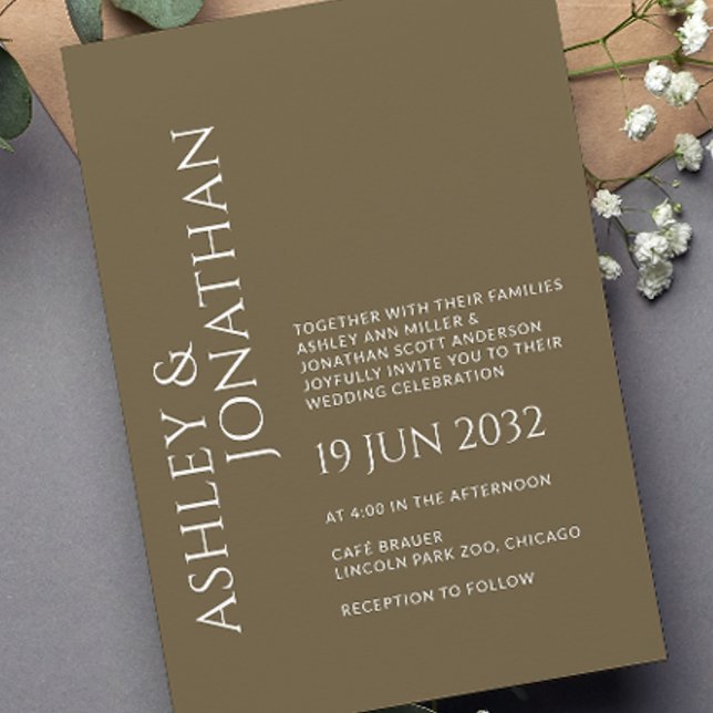 Modern Bold & Minimalist Wedding Invitation (Creator Uploaded)