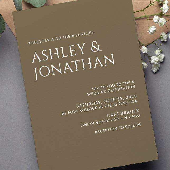 Modern Bold & Minimalist Wedding Invitation (Creator Uploaded)