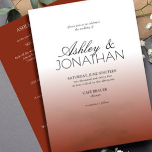 Modern Bold & Minimalist Wedding Red All-in-One Invitation