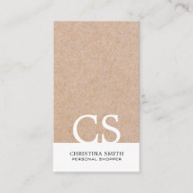 Modern Bold Monogram Kraft Printed White Vertical