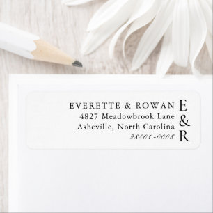 Modern Bold Monogram Minimalist Return Address