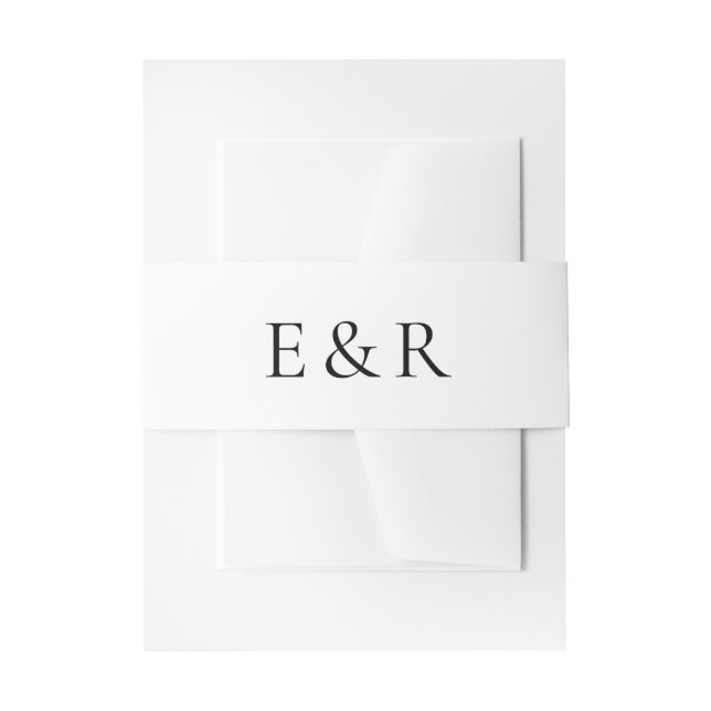 Modern Bold Monogram Minimalist Wedding Invitation Belly Band (Front Example)