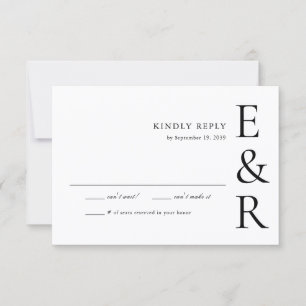 Modern Bold Monogram Minimalist Wedding RSVP Card