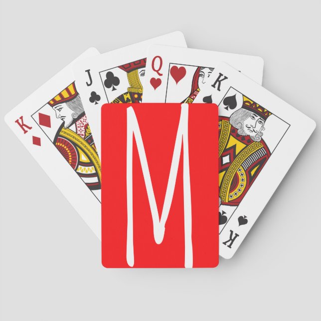 Modern Bold Monogram Playing Cards (Back)