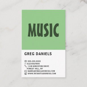 Modern Bold, Musical Instrument Store Business Card