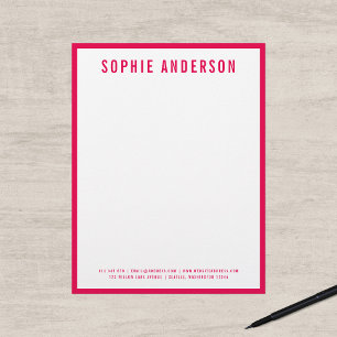 Modern Bold Name with EDITABLE Border Colour Custom Letterhead