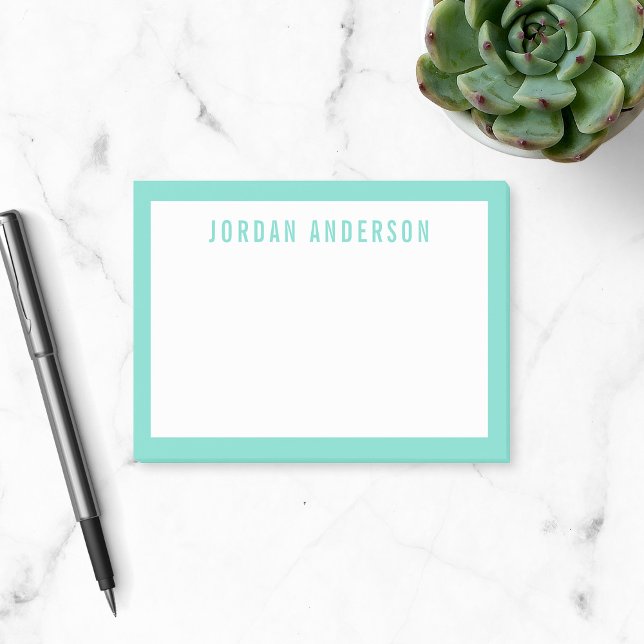 Modern Bold Name with Editable Border Colour Post-it Notes (Creator Uploaded)