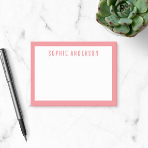 Modern Bold Name with Editable Border Colour Post-it Notes