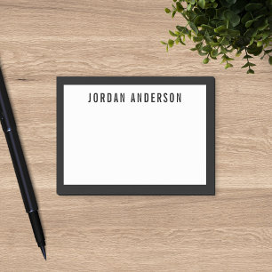 Modern Bold Name with Editable Border Colour Post-it Notes