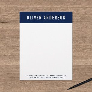 Modern Bold Name with Editable Header Colour Custom Letterhead