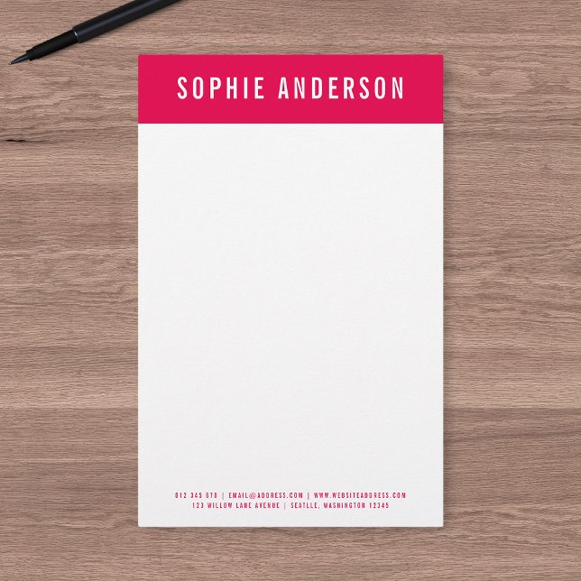 Modern Bold Name with Editable Header Colour Stationery (Creator Uploaded)