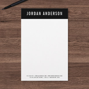 Modern Bold Name with Editable Header Colour Stationery
