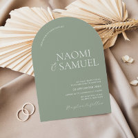 Modern Bold Names Arch Sage Wedding
