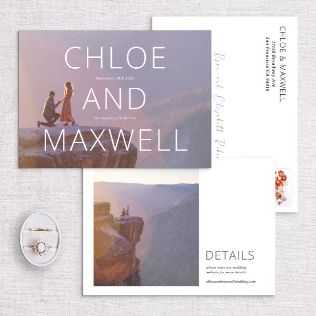 Modern Bold Names Photo Save the Date (Creator Uploaded)