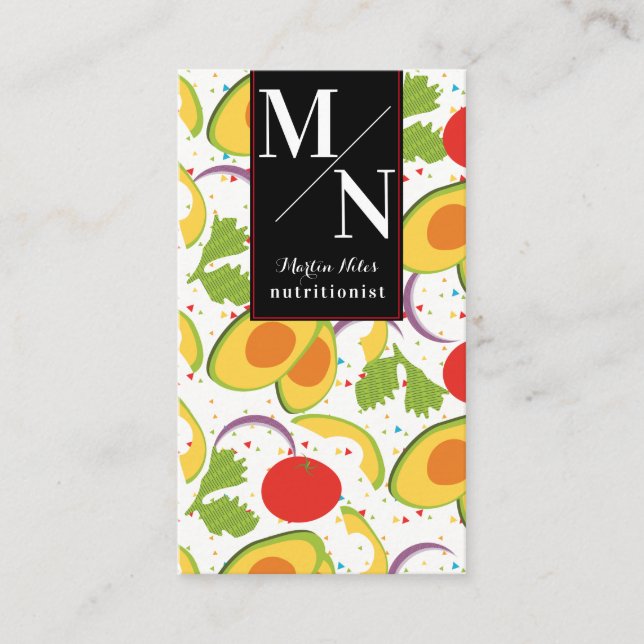 Modern Bold Nutritionist Salad Healthy Business Card (Front)