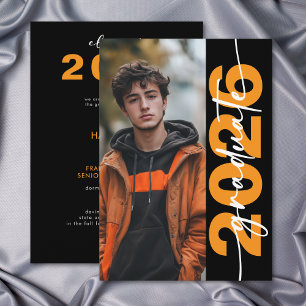 Modern Bold Orange Typography Grad Announcement