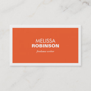 MODERN & BOLD - Orange/White Business Card
